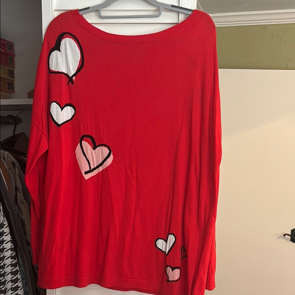 Red Sweater with Heart Design